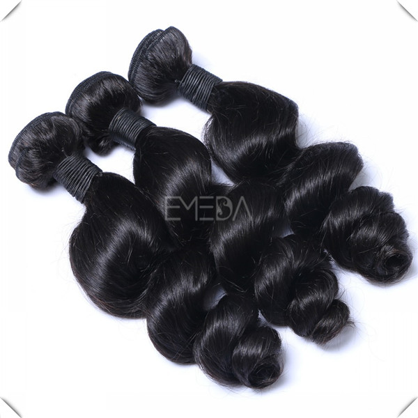 Long hair extensions cheap Indian loose wave hair weft WJ042